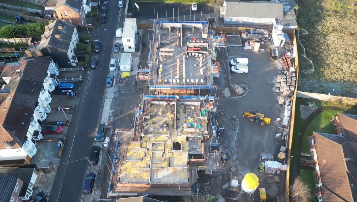 Dinas Lane development build phase aerial progress