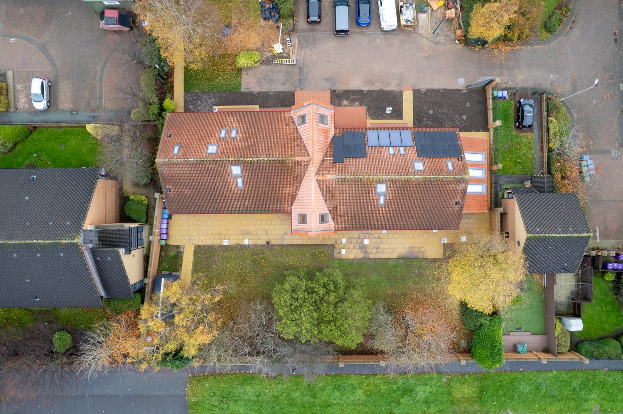 Salesian Sisters – aerial view showing solar panels